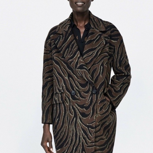 Zara Jackets & Blazers - Brand New Zara Brown Patterned Trench Coat